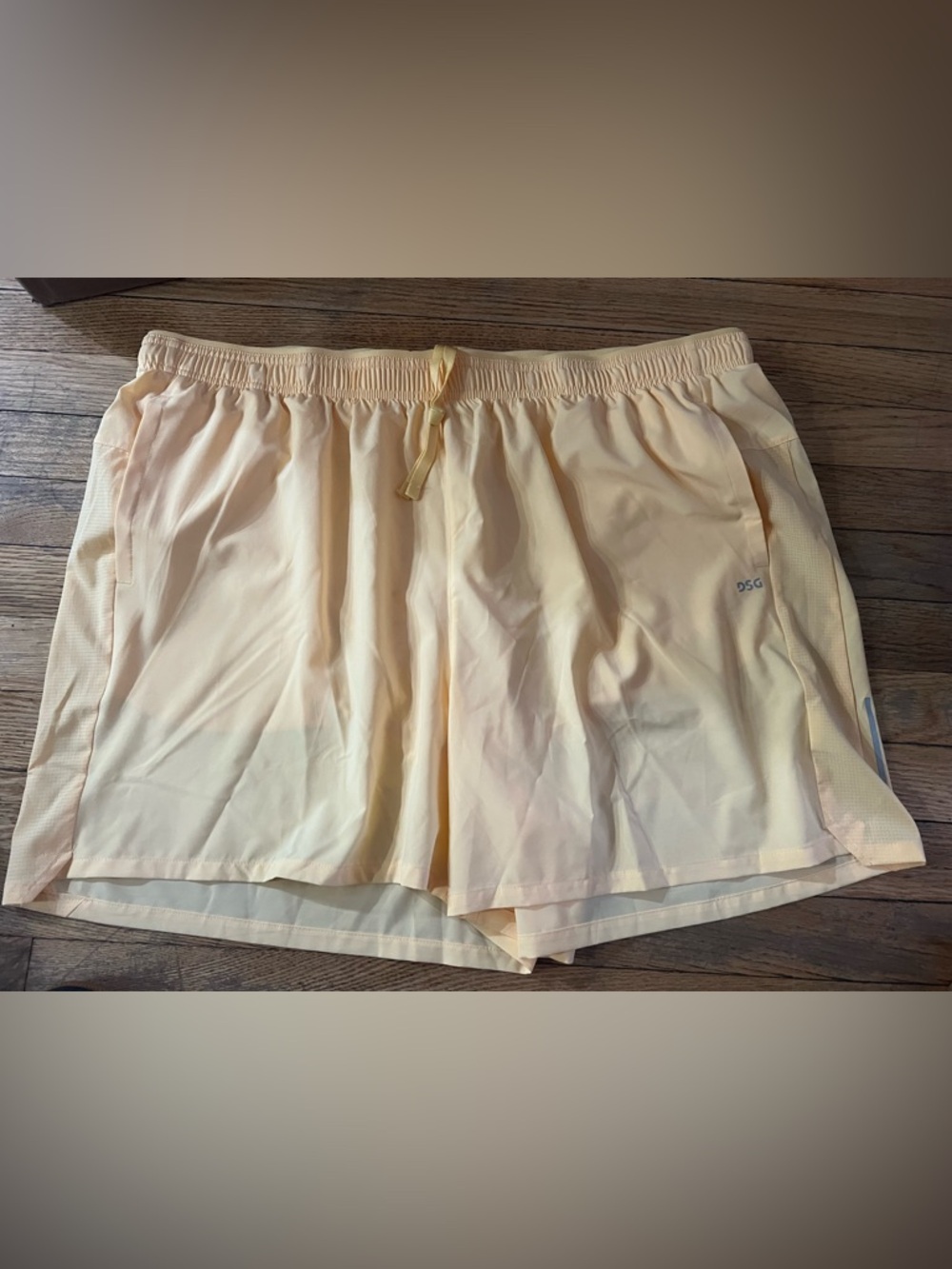 DSG Pale Yellow XXL men's Athletic Shorts with Drawstring